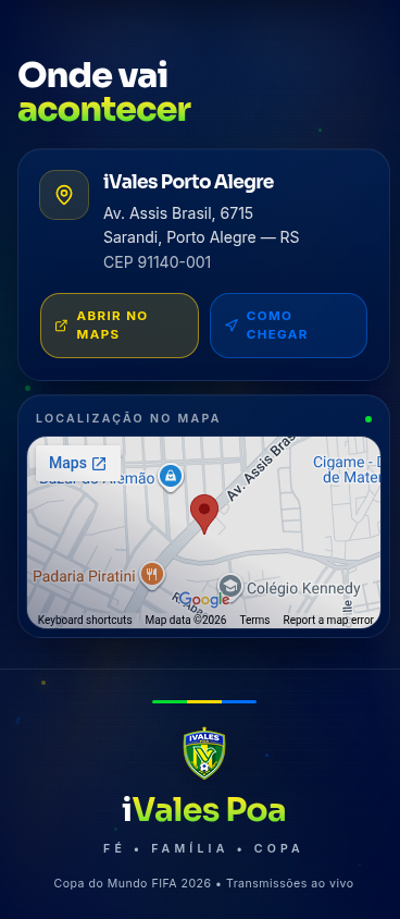 Copa na iVales Poa — Onde vai acontecer